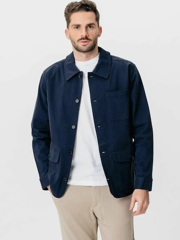 Veste mi-saison ' Twill Shirt ' TEESHOPPEN en bleu : devant
