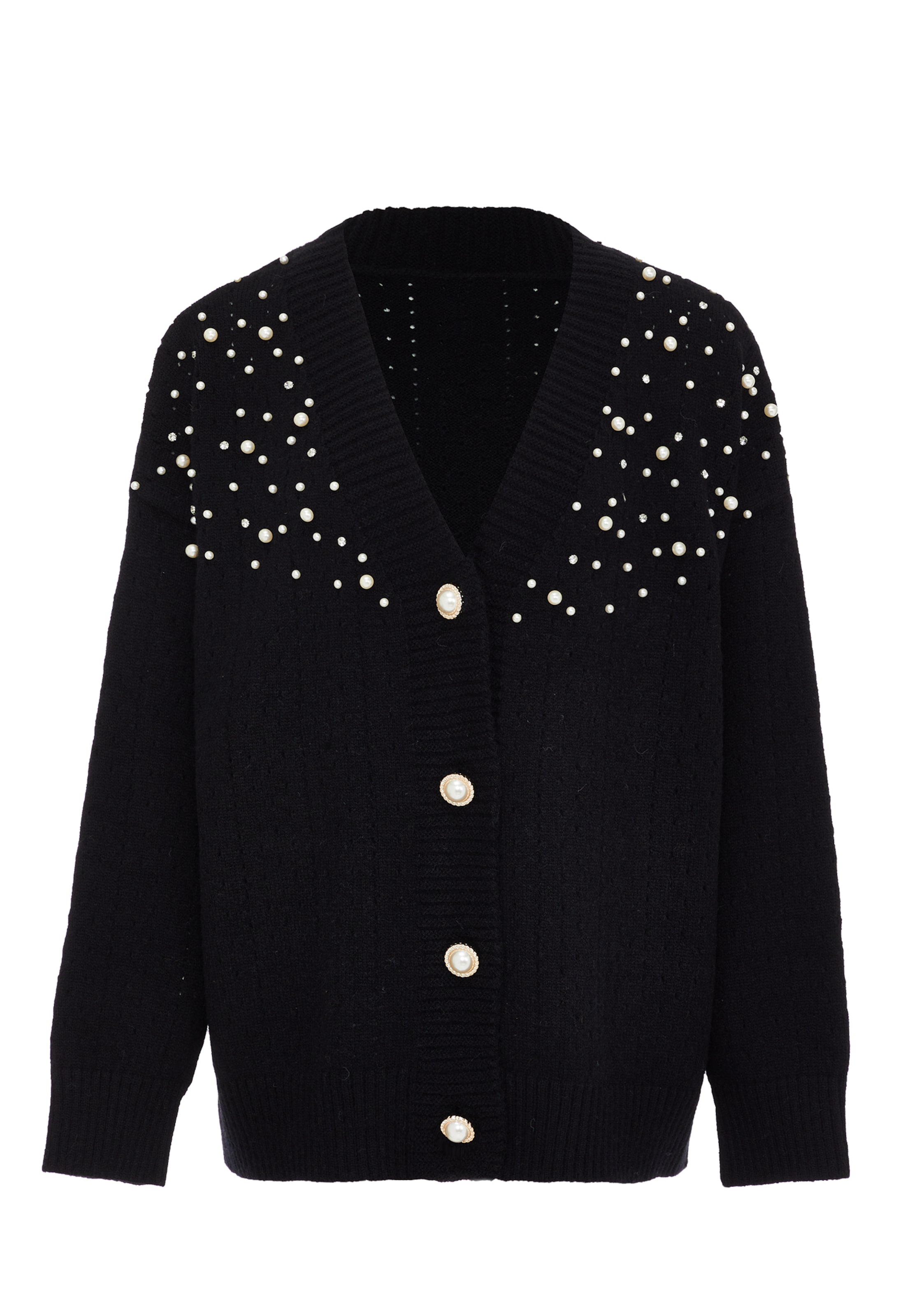 caissa - Casaco de malha em preto: frente