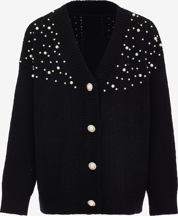 caissa Knit Cardigan in Black: front