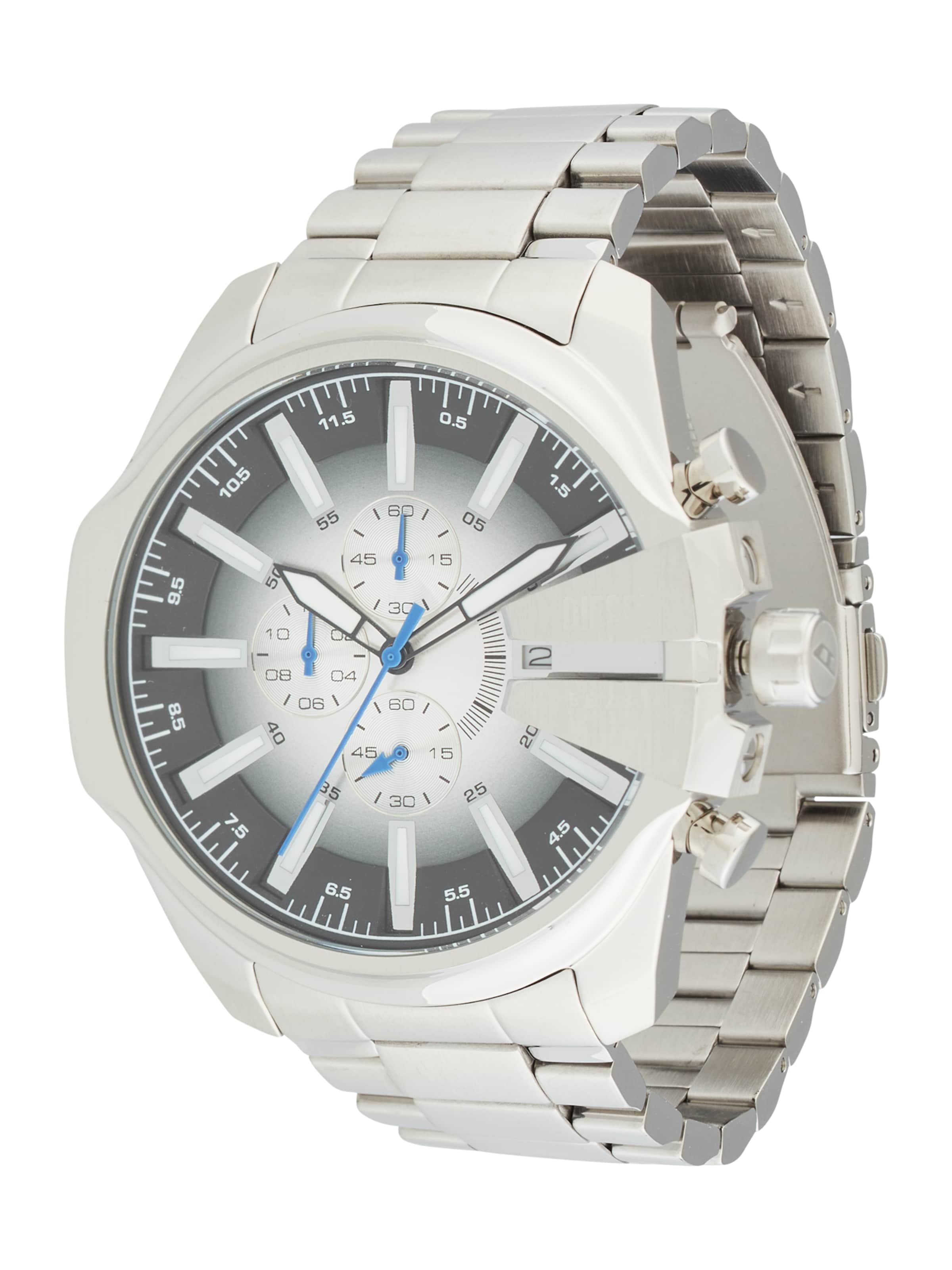 DIESEL Analógové hodinky 'MEGA CHIEF' - Strieborná: predná strana