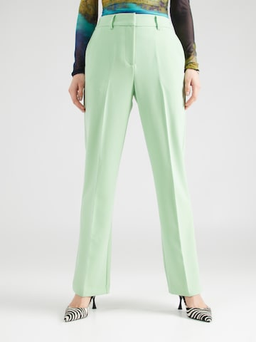 Y.A.S Regular Pleated Pants 'LIKKA' in Green: front