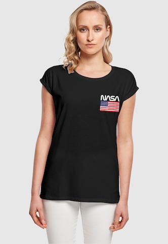 Merchcode Shirt 'Nasa - Stars And Stripes' in Black: front