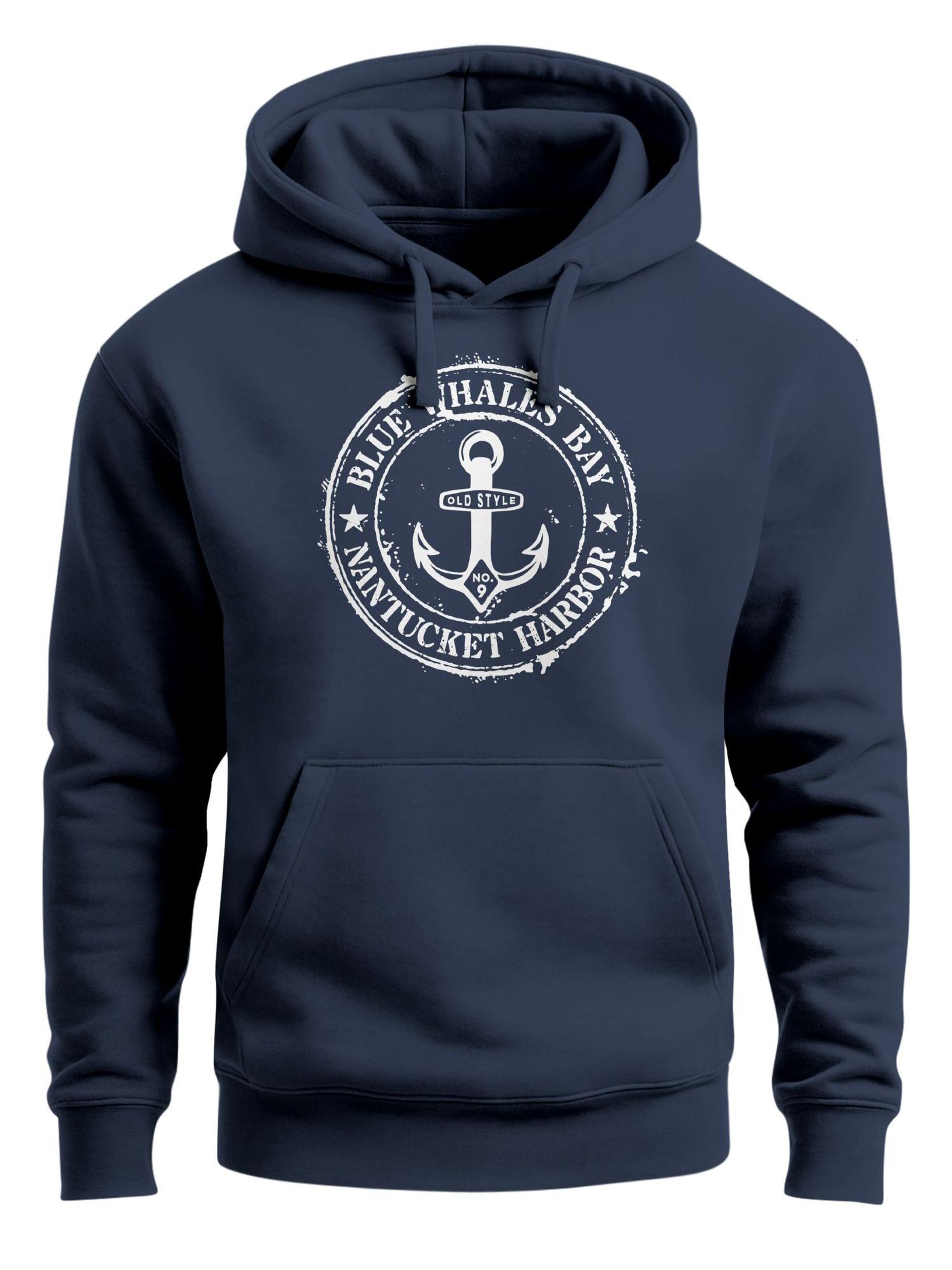 Neverless Sweatshirt 'Vintage Anker' in Blue: front