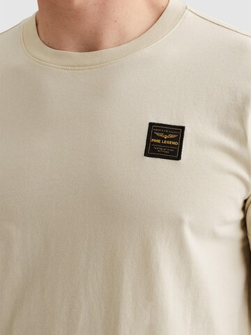PME Legend Koszulka 'T-shirt with a garment-dye wash and badge' w kolorze beżowy