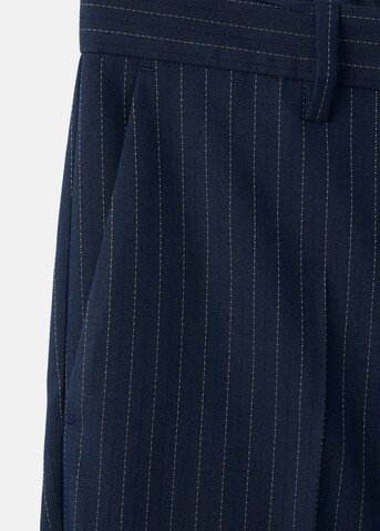 MANGO MAN Slim fit Pleated Pants 'Johan' in Blue