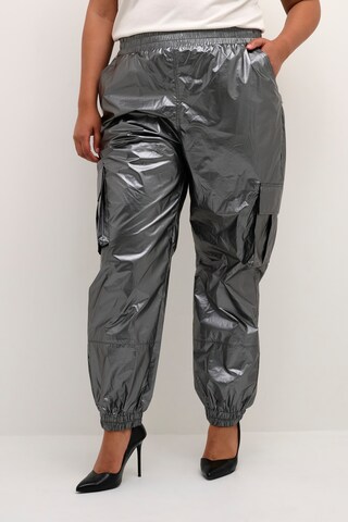 KAFFE CURVE Loose fit Pants in Silver: front