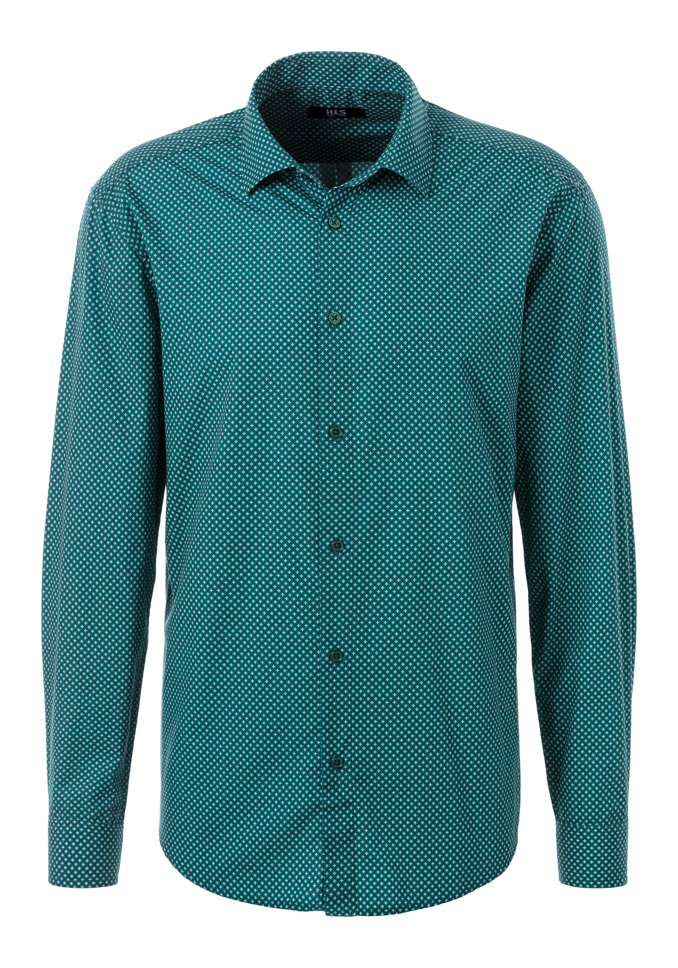 H.I.S Regular fit Overhemd in Groen: voorkant