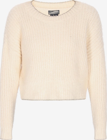 Pull-over DreiMaster Vintage en beige : devant