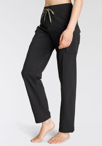 LASCANA ACTIVE Regular Outdoor trousers in Black: front