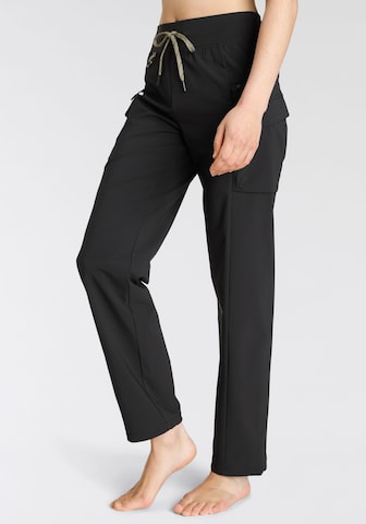 LASCANA ACTIVE Regular Outdoor Pants in Black: front