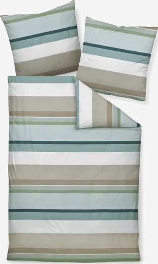 JANINE Bettbezug in hellblau / braun / pastellgrün / weiß, Produktansicht