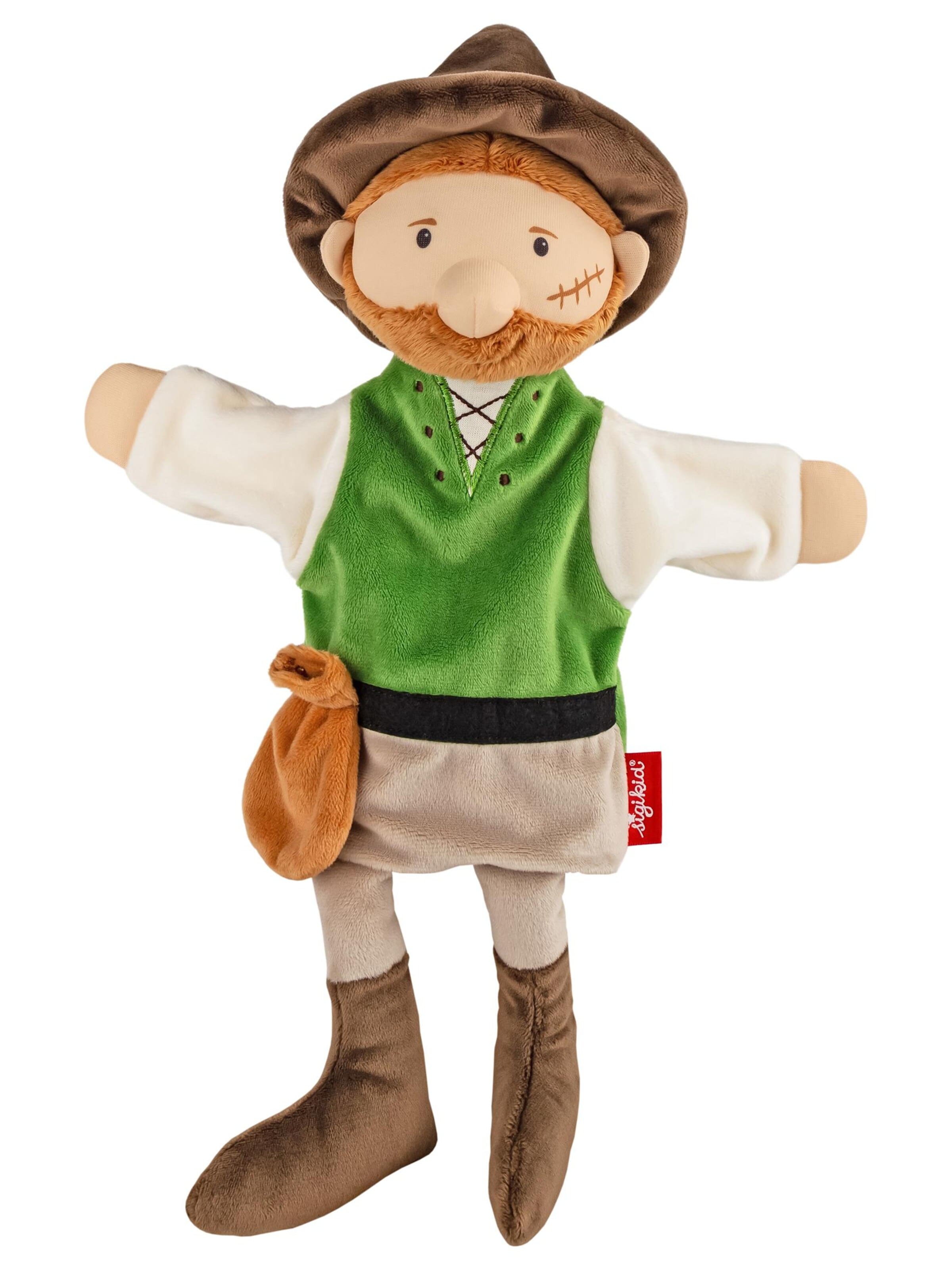 SIGIKID Stuffed animals 'Handspielpuppe Räuber My Little Theatre' in Green: front