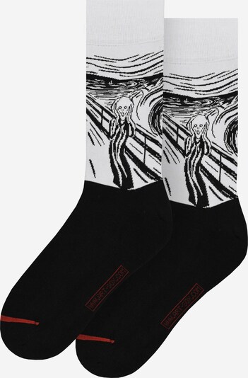 MuseARTa Socken ' The Scream ' in schwarz / weiß, Produktansicht