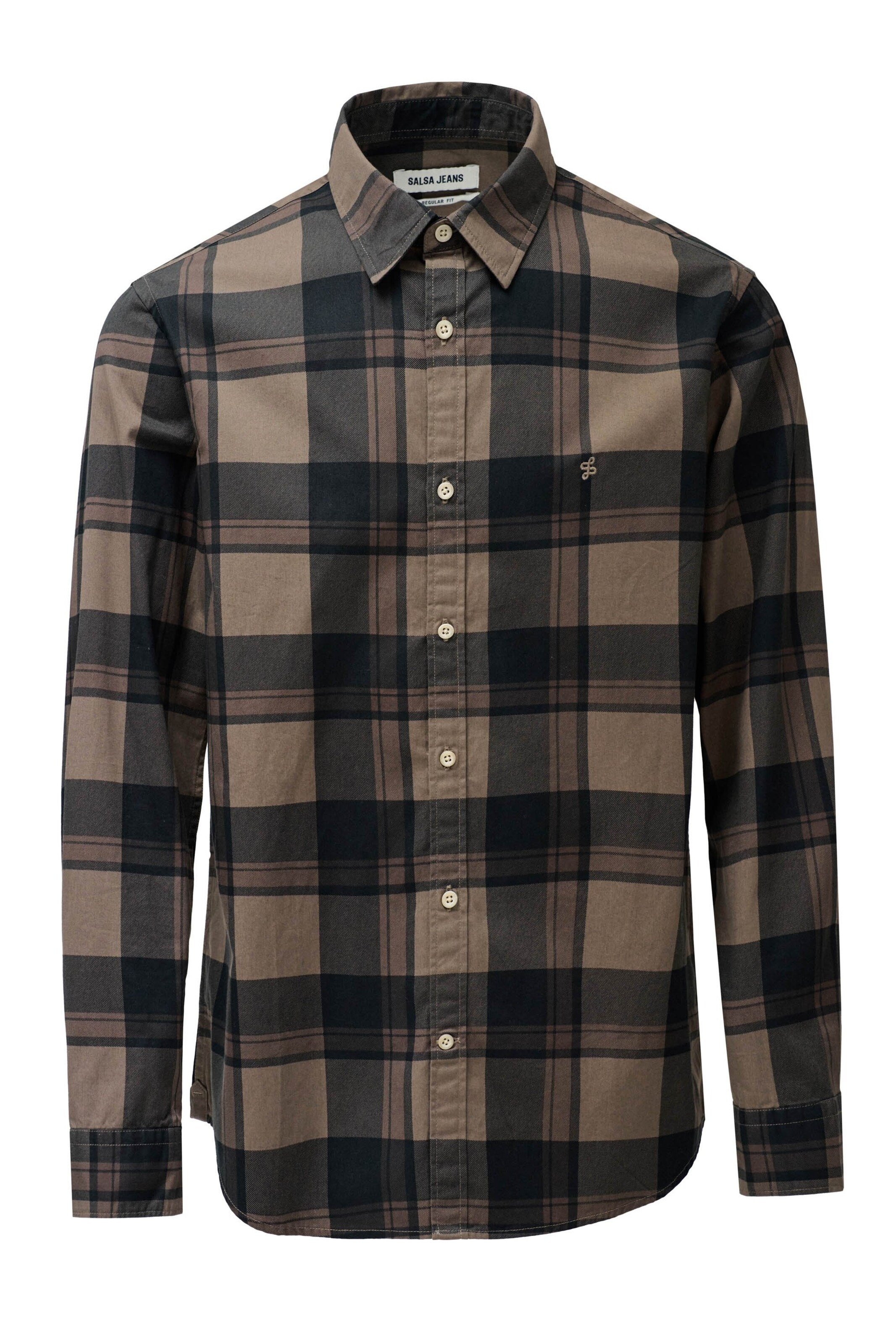 Salsa Jeans Regular Fit Hemd in Beige: Vorderseite