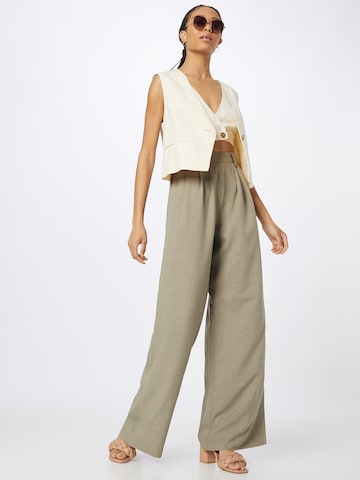 Essentiel Antwerp Wide Leg Bukser med lægfolder 'BROOD' i beige