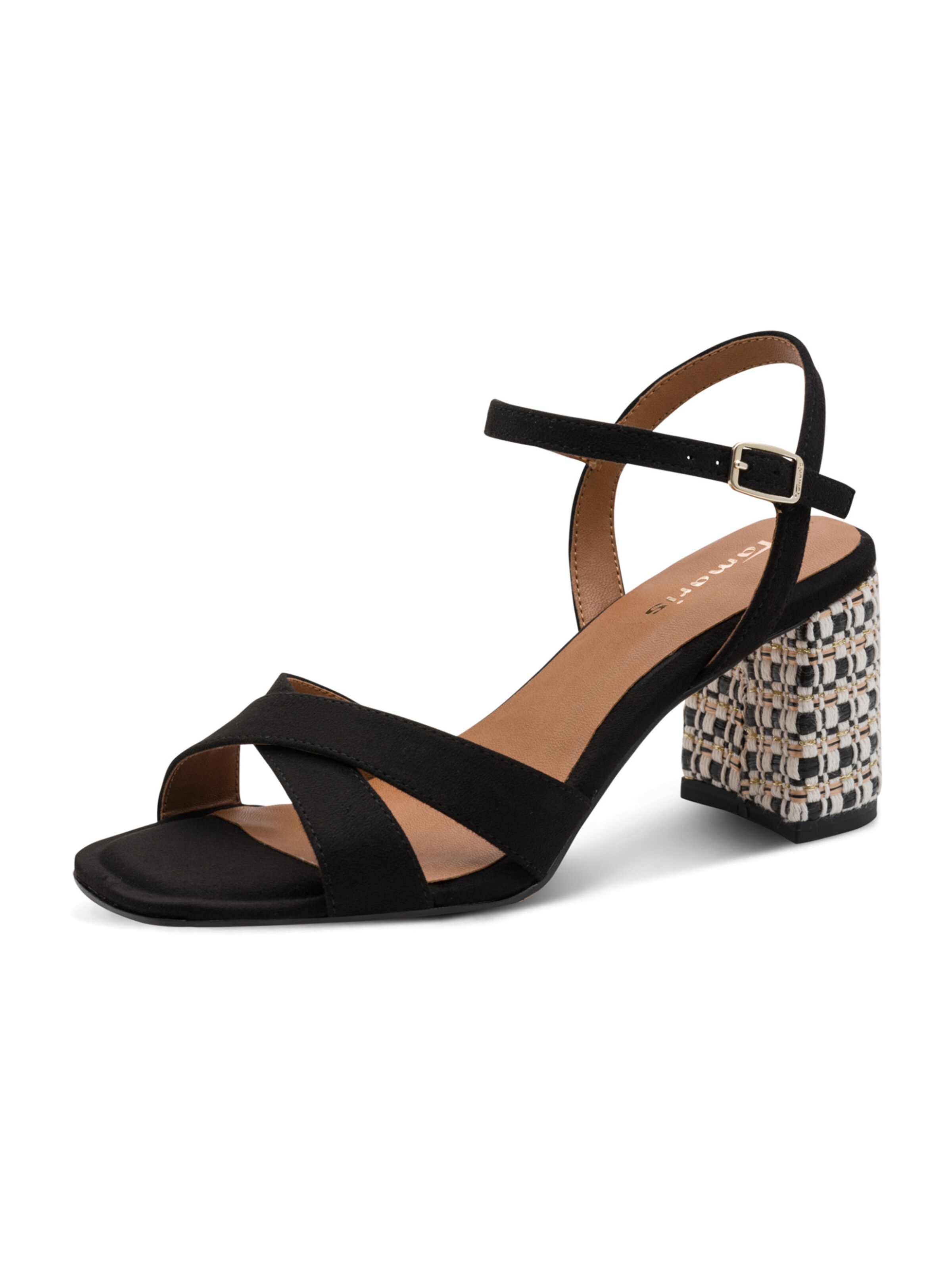 Sandales Tamaris en noir : devant