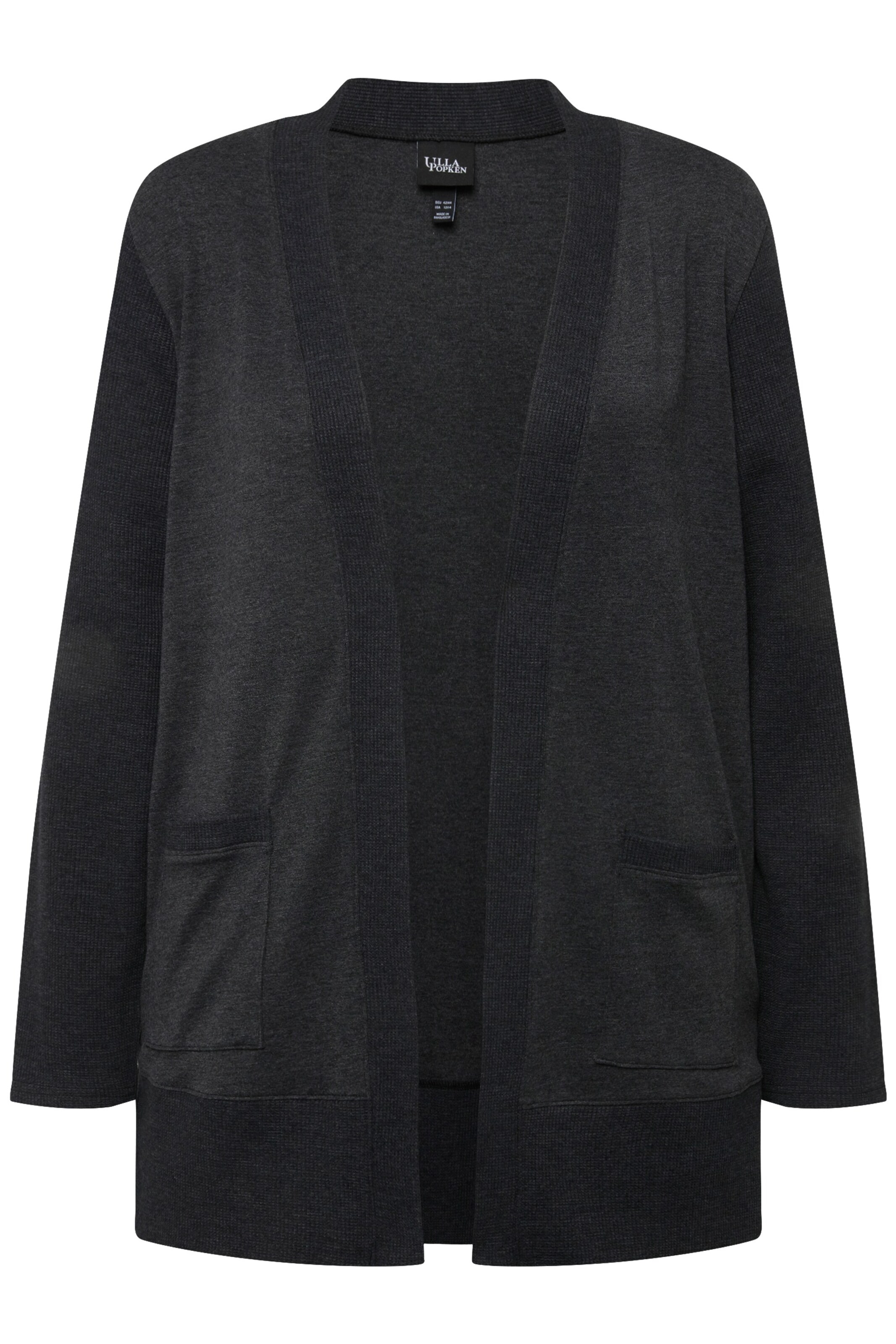 Ulla Popken Sweatjacke in Schwarz: Vorderseite