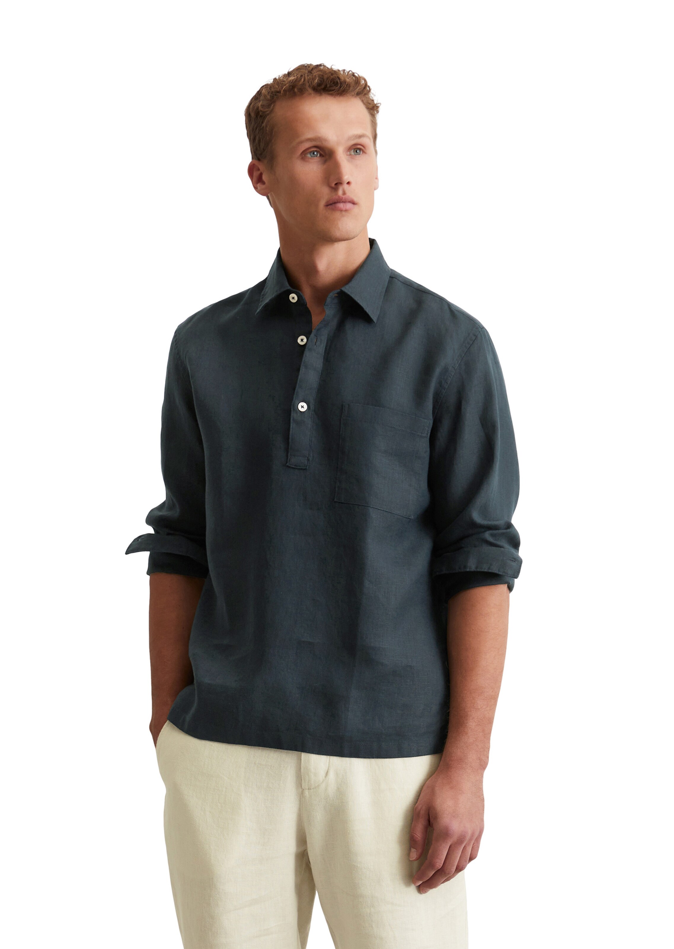 Marc O'Polo Regular Fit Hemd in Blau: Vorderseite