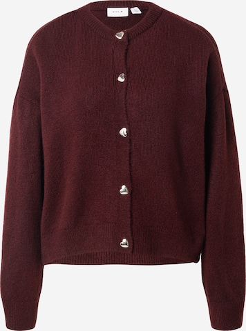 VILA Knit Cardigan 'VISIGGA' in Purple: front