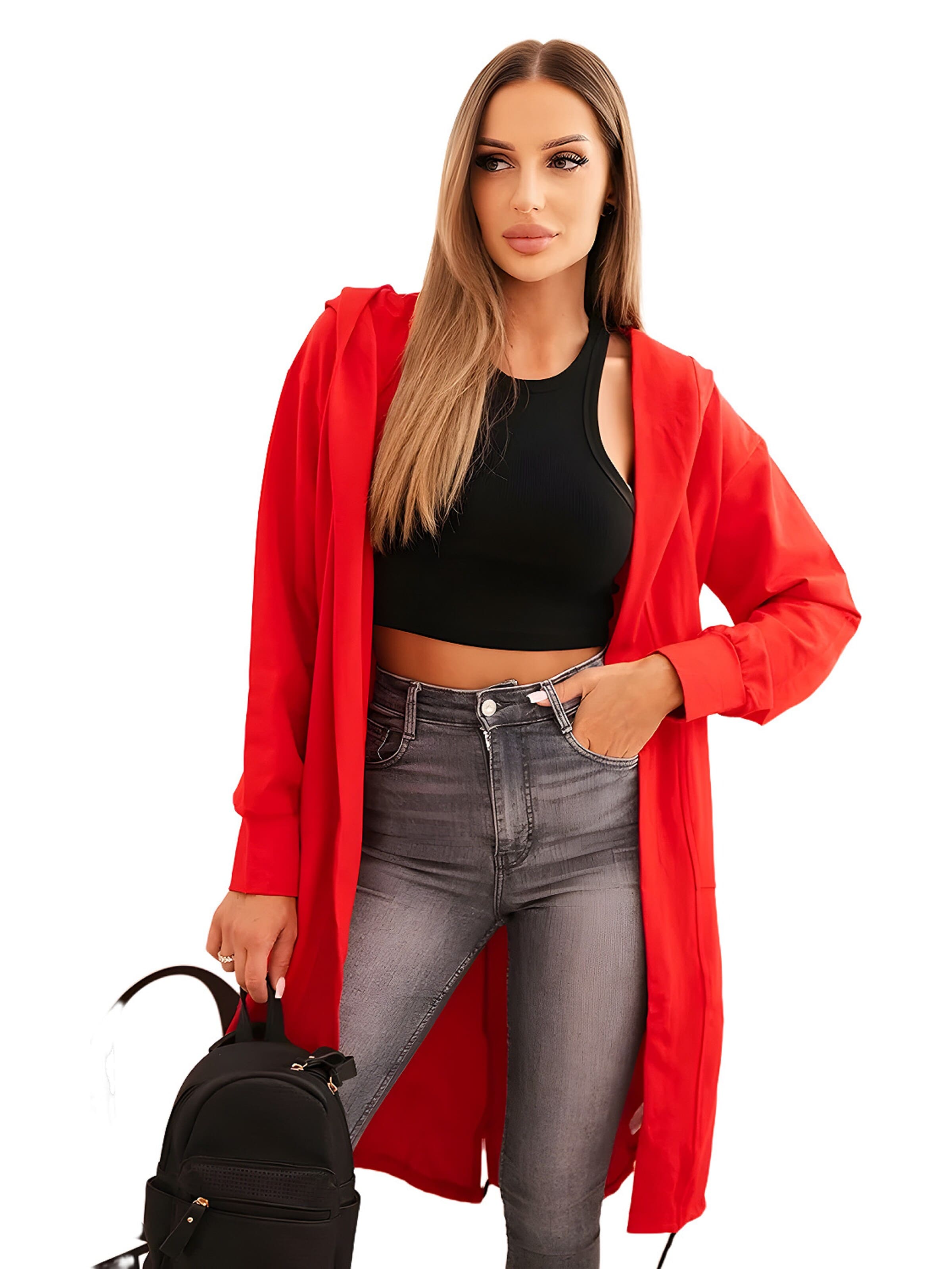 Lumera Gebreid vest in Rood: voorkant