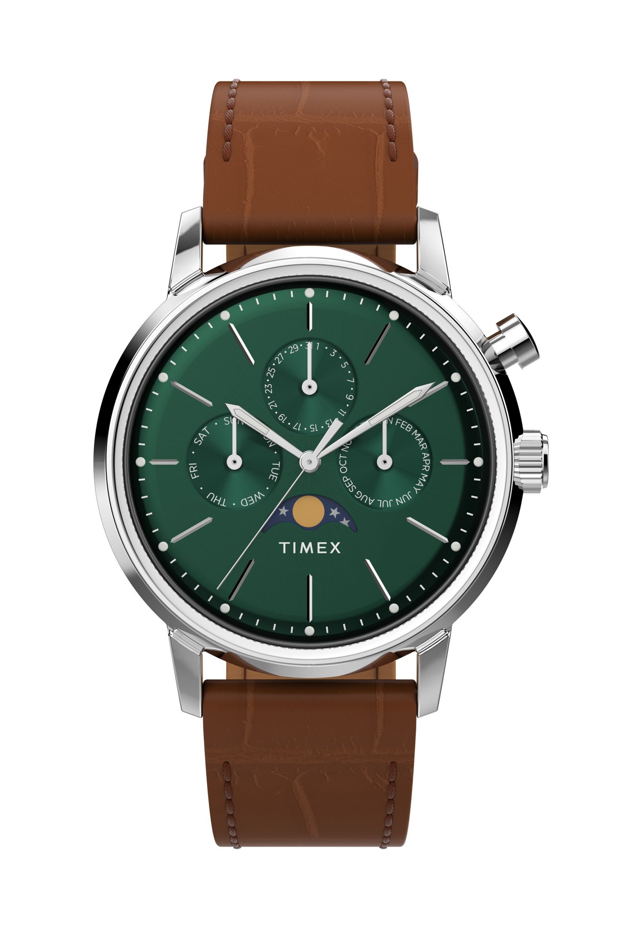 Montre à affichage analogique 'Marlin Moon Phase' TIMEX en argent : devant