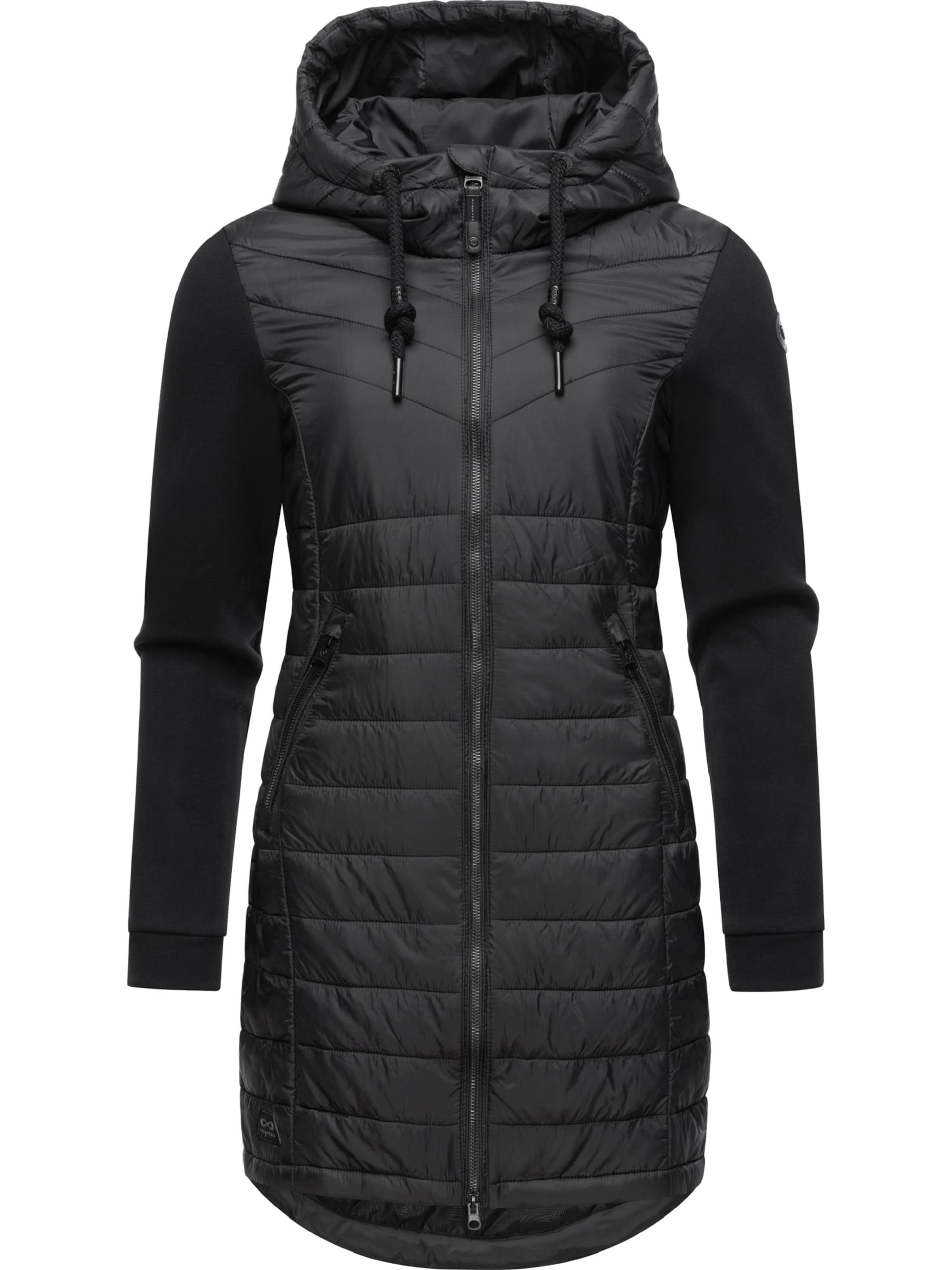 Ragwear Přechodný kabát 'Lucinda' – černá: přední strana