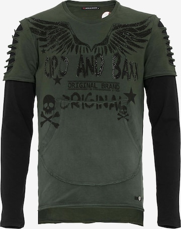 CIPO & BAXX Shirt '2in1 Torn' in Groen: voorkant