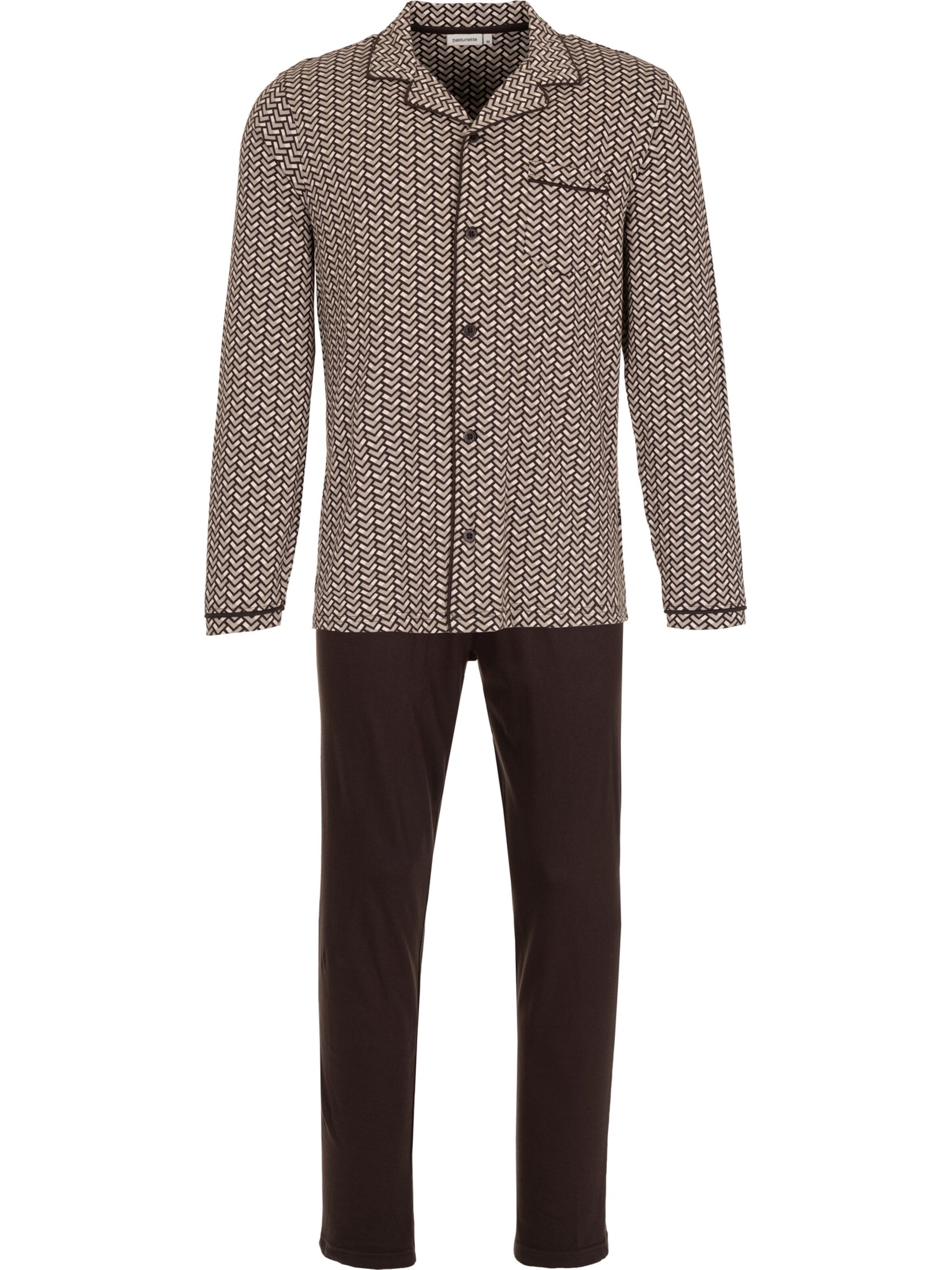 Pastunette Pyjama lang 'Urban Essence'‌‌‌ in Braun
