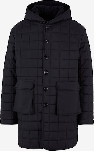 Urban Classics Winter Jacket in Black: front