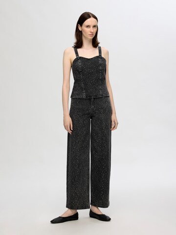 Wide Leg Jean 'SLFMarley-Merle' SELECTED en noir