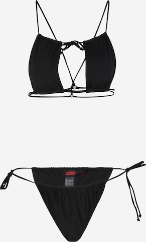 Misspap Triangle Bikini in Black: front