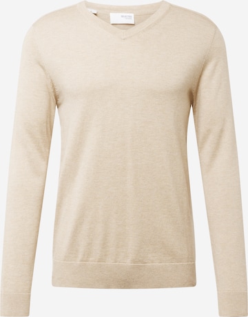 SELECTED HOMME Pullover 'BERG' i beige: forside