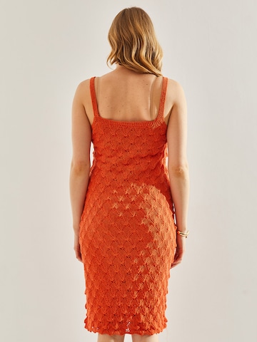 Bianco Lucci Kootud kleit, värv oranž