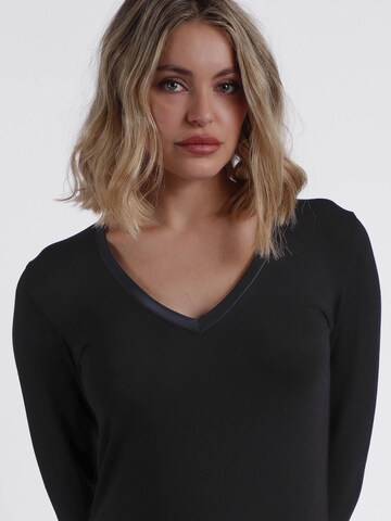 admas - Top 'ADMAS Camiseta Manga Larga Pico Raso para Mujer' en negro