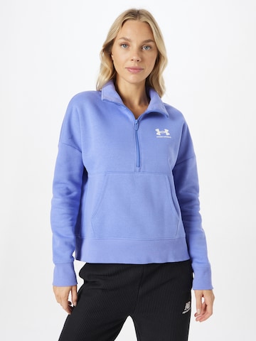 UNDER ARMOUR Sportief sweatshirt 'Rival' in Blauw: voorkant