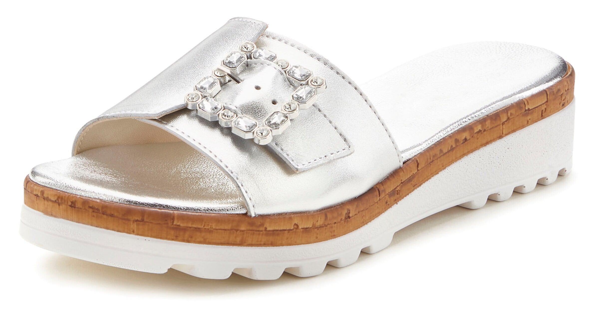 VIVANCE Pantolette in Silber: Vorderseite