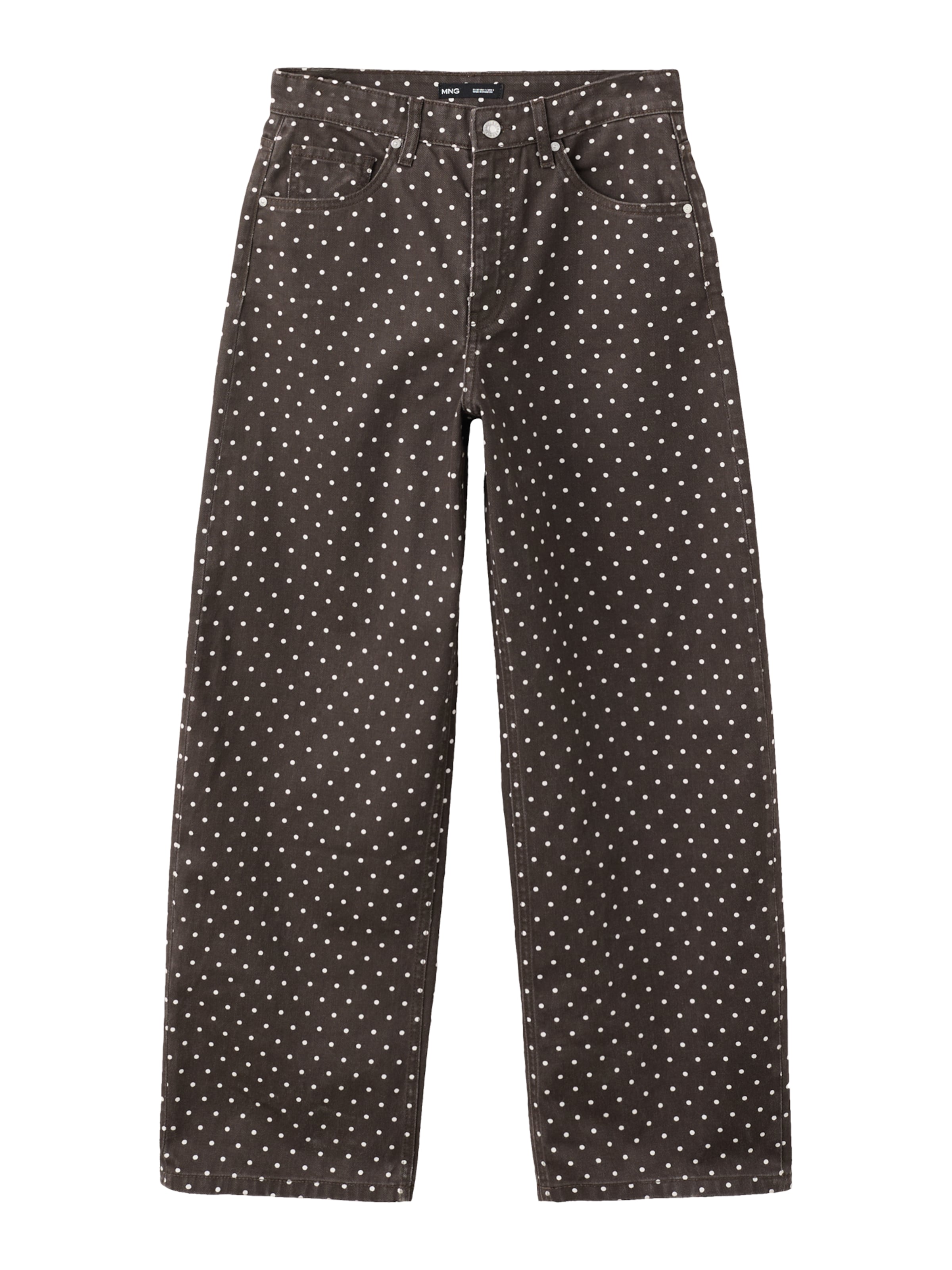 MANGO Loose fit Jeans 'Polka' in Brown: front