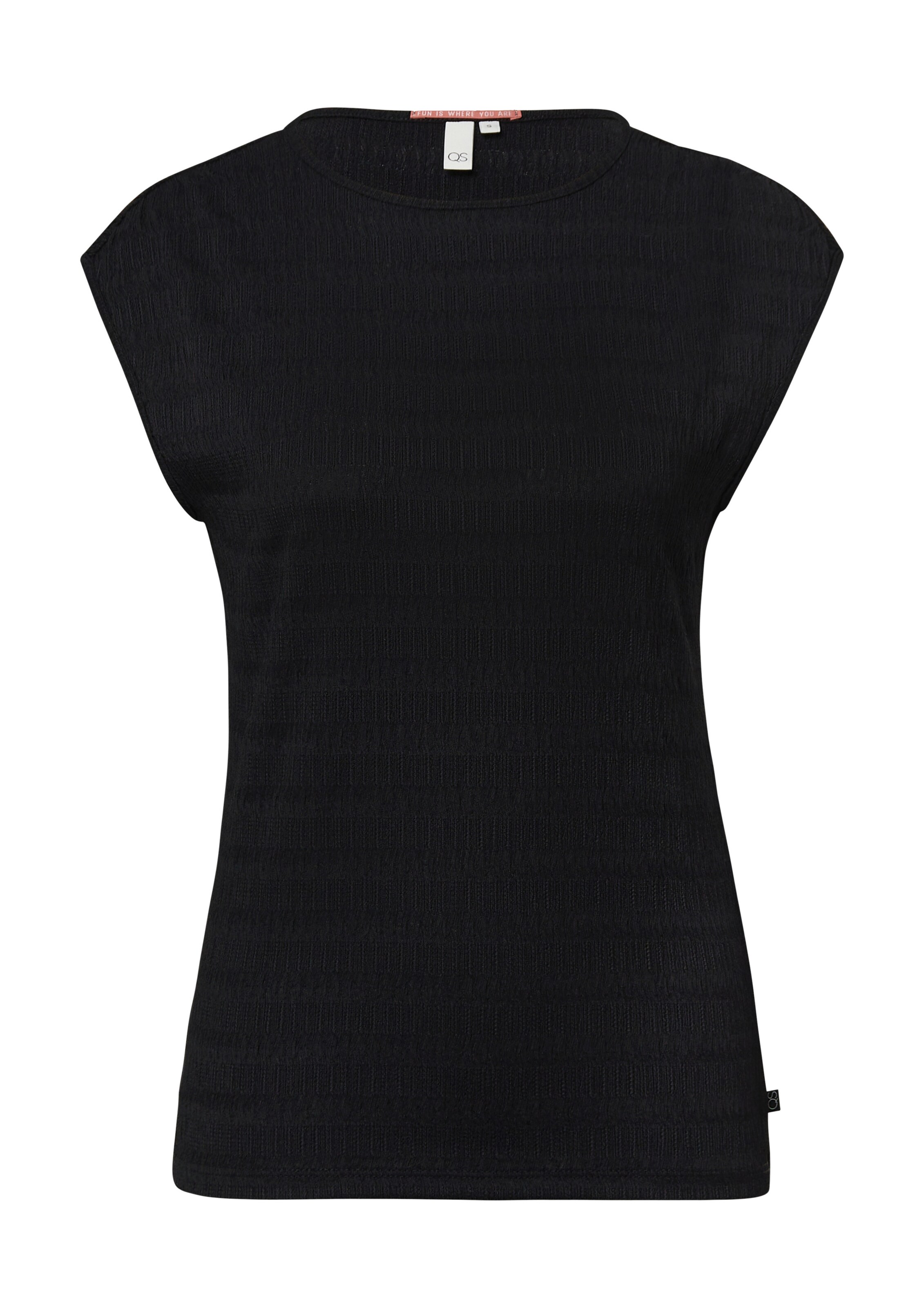 T-shirt QS en noir : devant