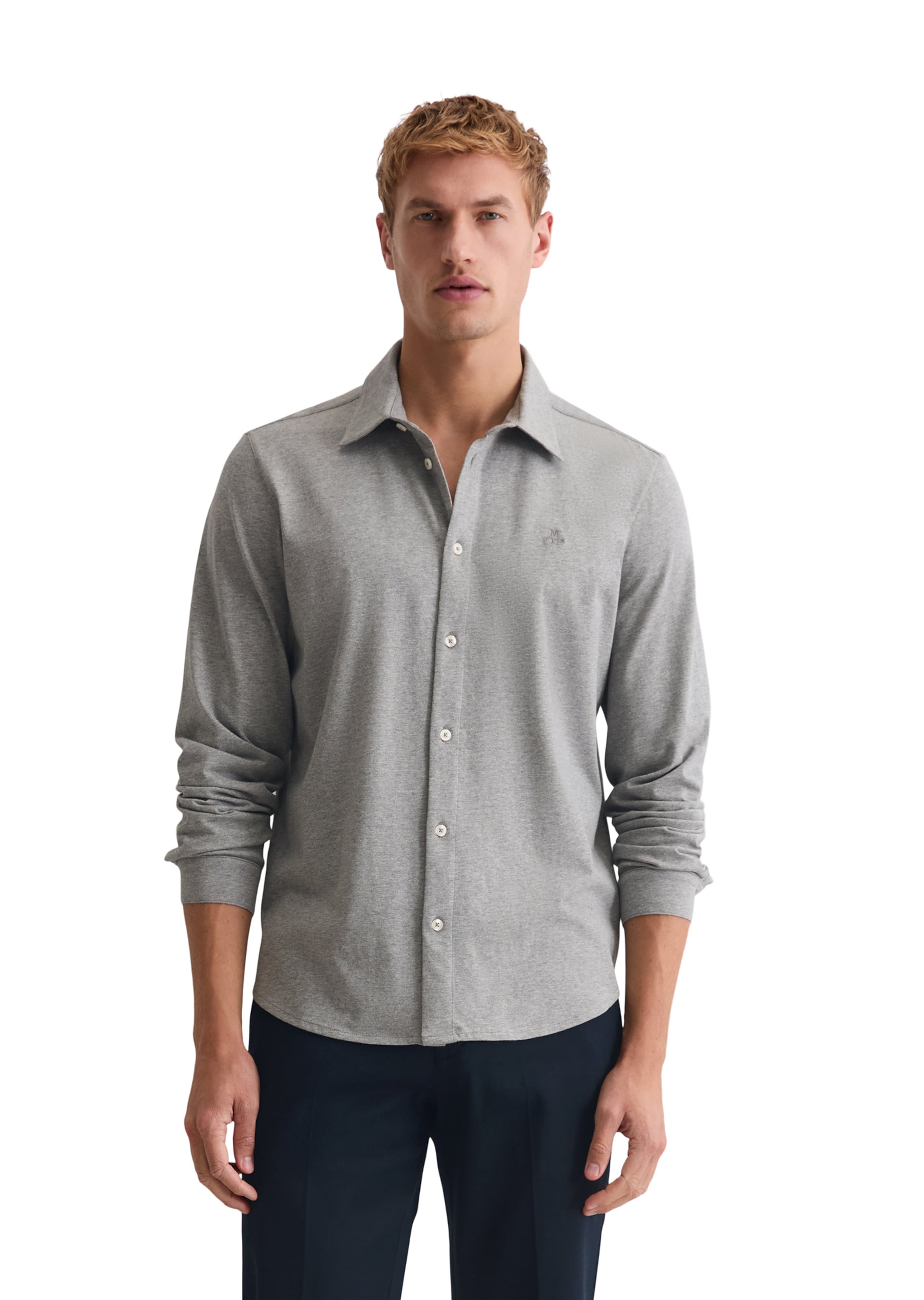 Marc O'Polo Regular fit Button Up Shirt in Grey: front