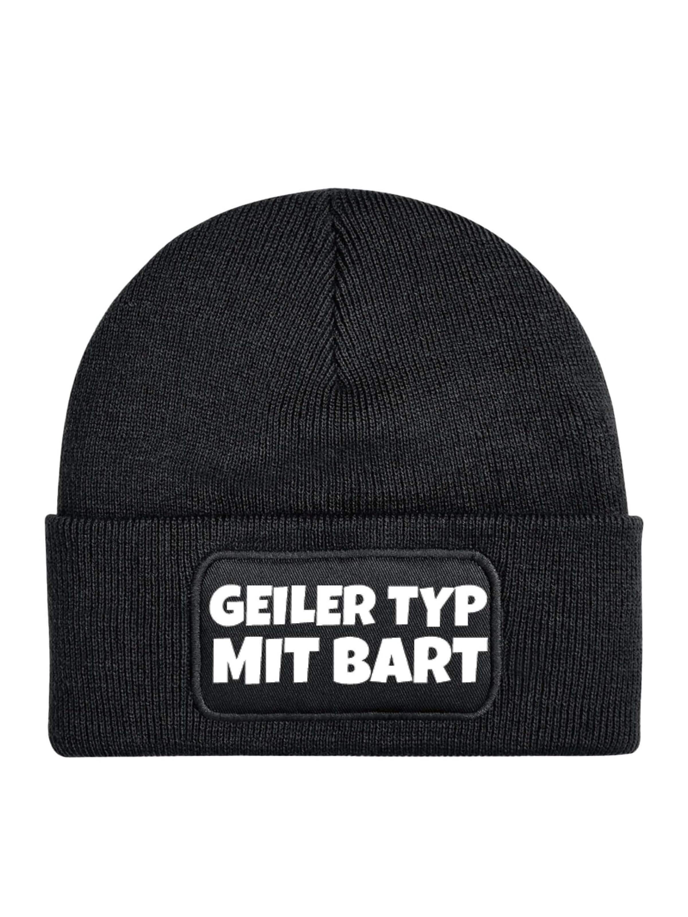Youth Designz Mütze 'Geiler Typ mit Bart'‌‌‌‌‌‌‌‌ in Schwarz: Vorderseite