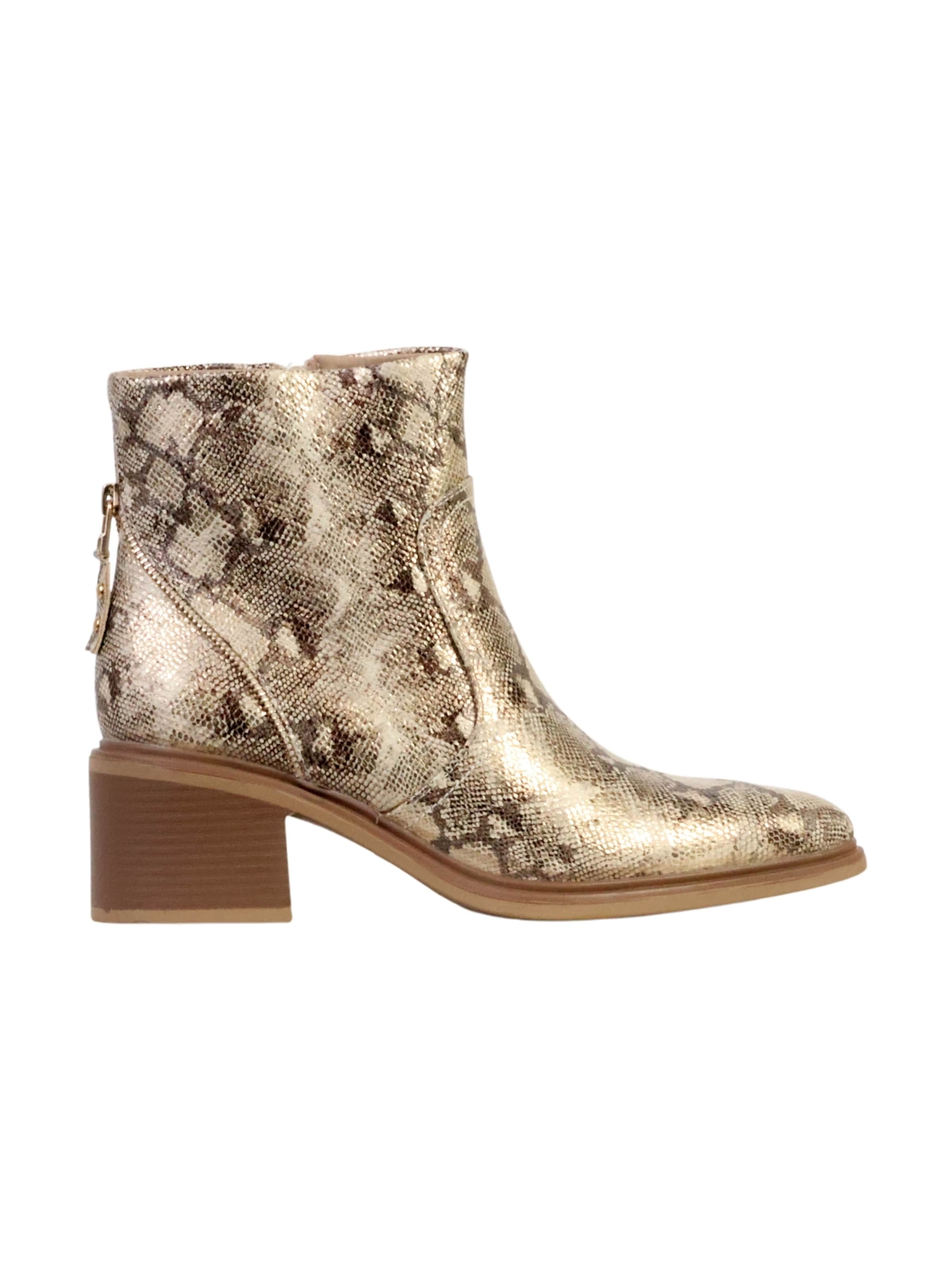 Super Mode - Botas de tobillo 'Supermodische Stiefeletten mit Reißverschluss' en oro