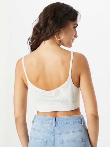 Nasty Gal - Bustier Top de punto en blanco