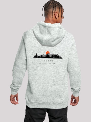 F4NT4STIC Trui 'Escape Discover The World Asian Town' in Grijs: voorkant