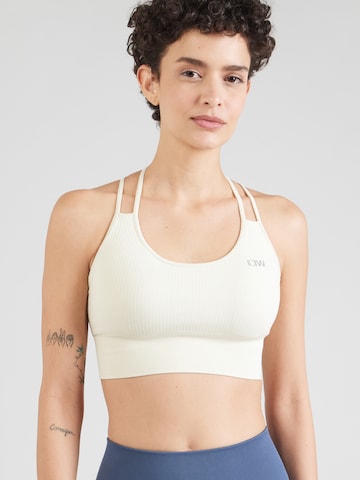 Bustier Soutien-gorge de sport ICANIWILL en blanc : devant