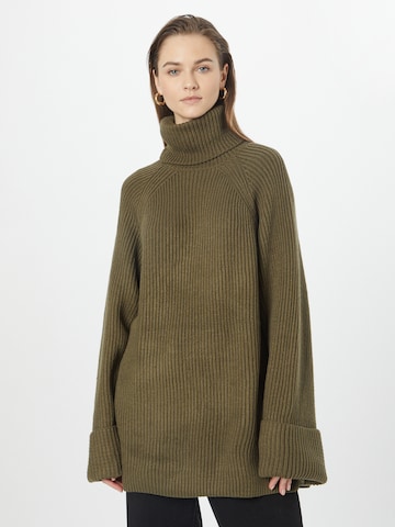 NA-KD Širok pulover | zelena barva: sprednja stran