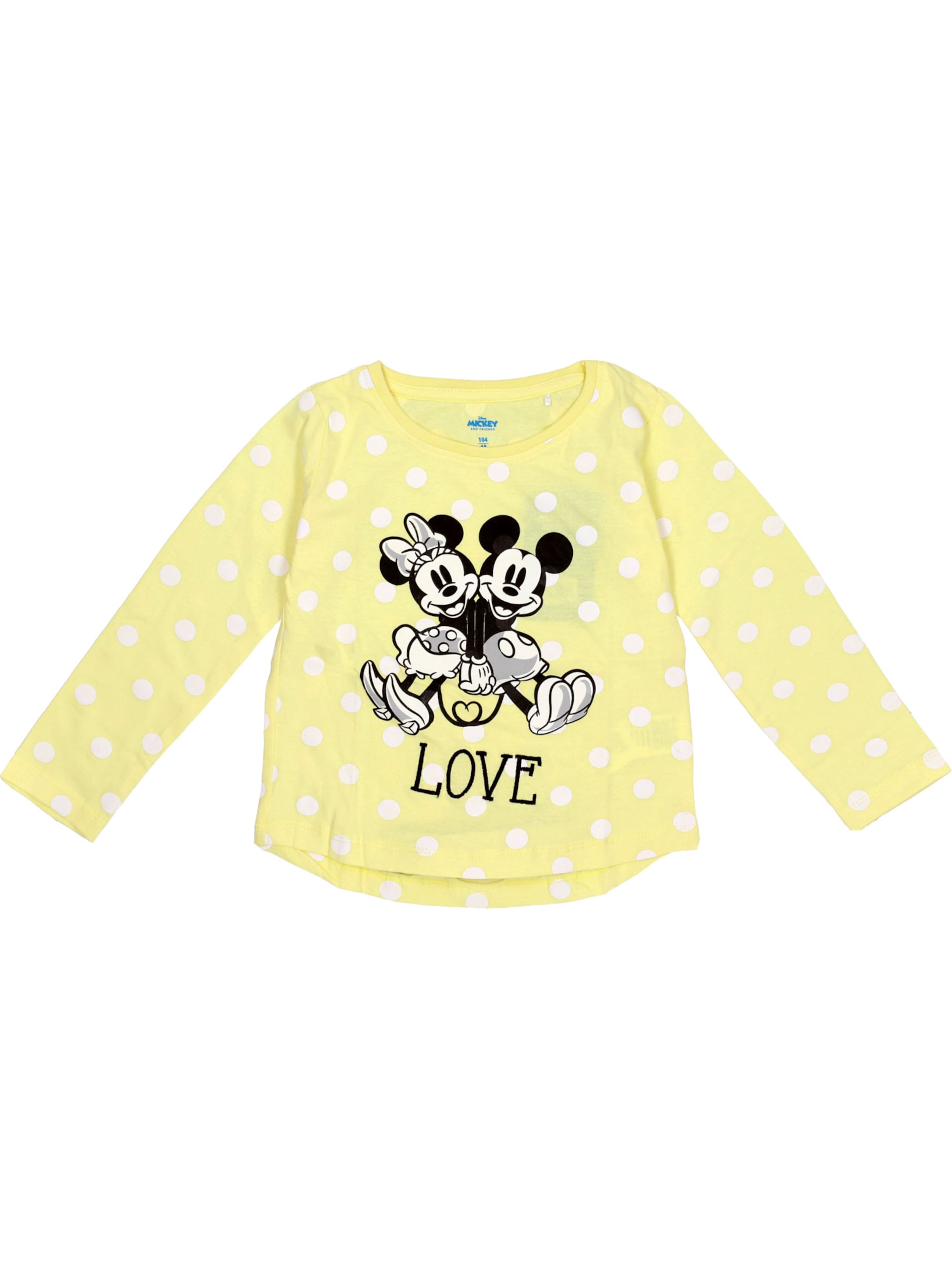 Maglietta 'Mickey & Minnie' di DISNEY in giallo: frontale