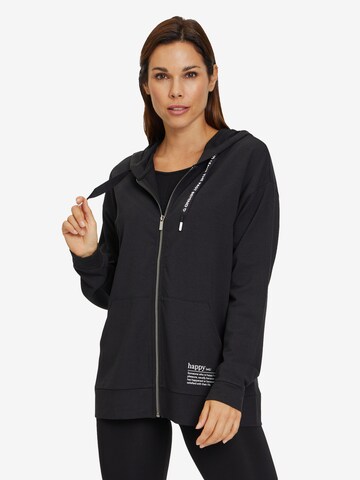 Betty Barclay Zip-Up Hoodie in Black: front