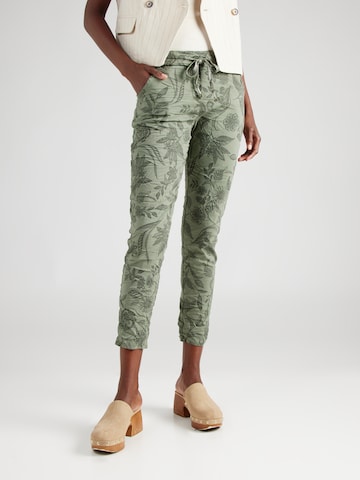 Coupe slim Pantalon 'He44ra' ZABAIONE en vert : devant