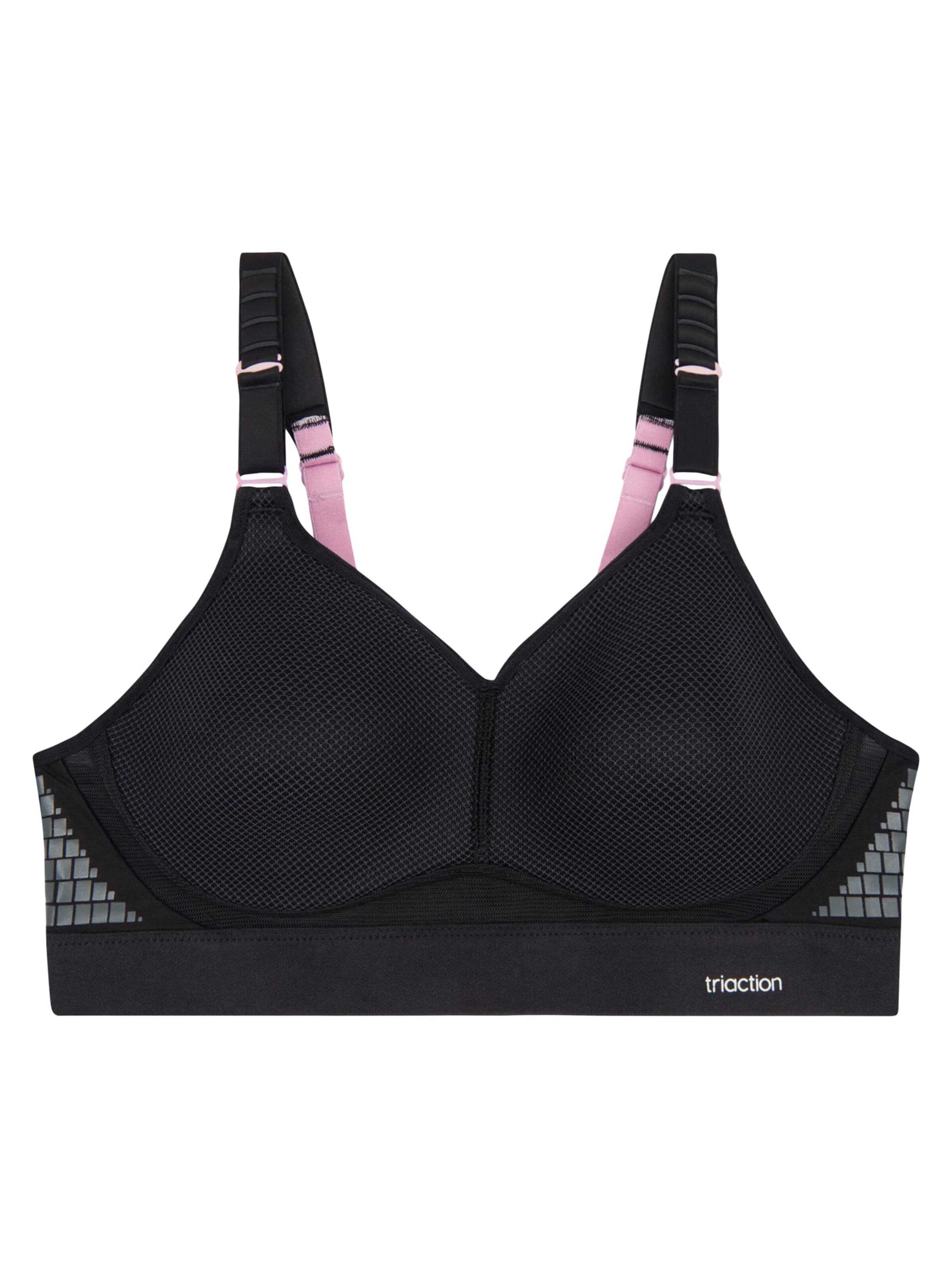 Triumph Triaction High Support Sports Bra 'Hybrid Lite' in Black: front