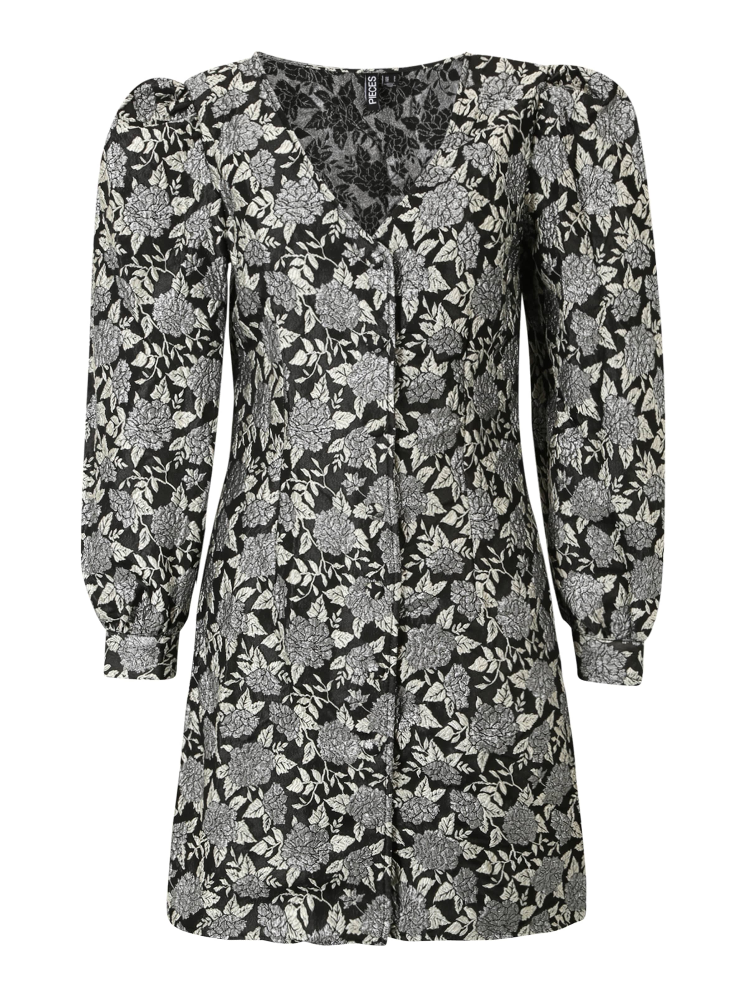 Pieces Petite - Vestido camisero 'MERCY' en negro: frente